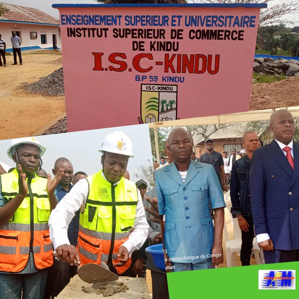 Pose de la pierre à l'ISC Kindu