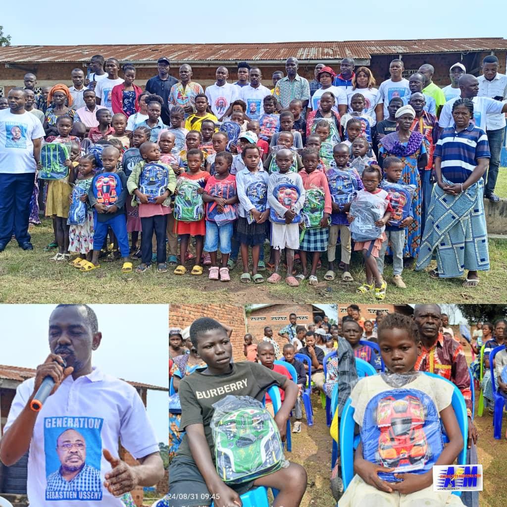 Distribution des kits scolaires aux orphelins par la Génération Sébastien Usseni